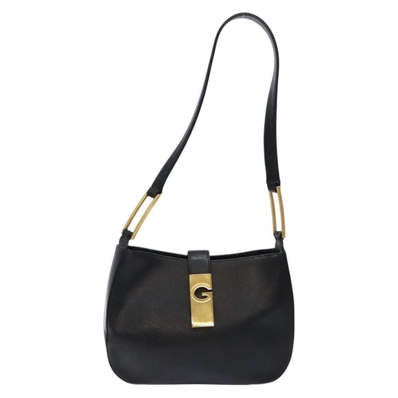 GIVENCHY Schoudertas Leer Zwart Goud Auth sw1101