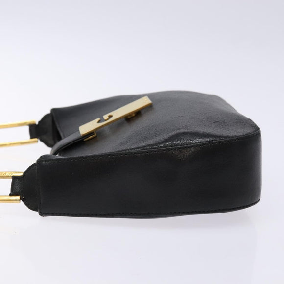 GIVENCHY Schoudertas Leer Zwart Goud Auth sw1101