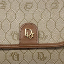 Christian Dior Honeycomb Canvas Shoulder Bag PVC Beige Gold Auth sw1104-17