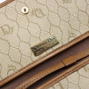 Christian Dior Honeycomb Canvas Shoulder Bag PVC Beige Gold Auth sw1104-11