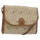 Christian Dior Honeycomb Canvas Shoulder Bag PVC Beige Gold Auth sw1104-1