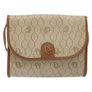 Christian Dior Honeycomb Canvas Shoulder Bag PVC Beige Gold Auth sw1104-13
