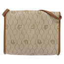 Christian Dior Honeycomb Canvas Shoulder Bag PVC Beige Gold Auth sw1104-2