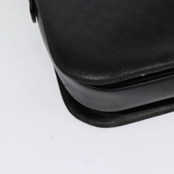 Salvatore Ferragamo Shoulder Bag Leather Black Gold Auth sw1109