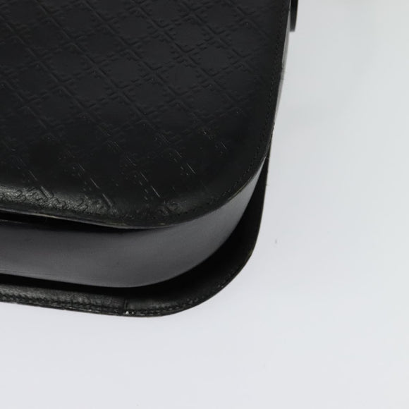 Salvatore Ferragamo Shoulder Bag Leather Black Gold Auth sw1109