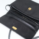 Salvatore Ferragamo Shoulder Bag Leather Black Gold Auth sw1109-18