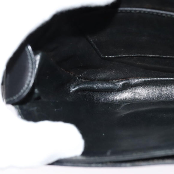 Salvatore Ferragamo Shoulder Bag Leather Black Gold Auth sw1109