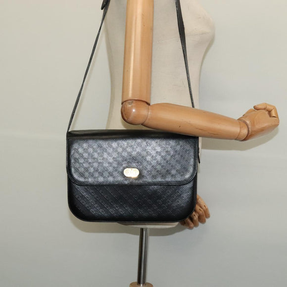 Salvatore Ferragamo Shoulder Bag Leather Black Gold Auth sw1109