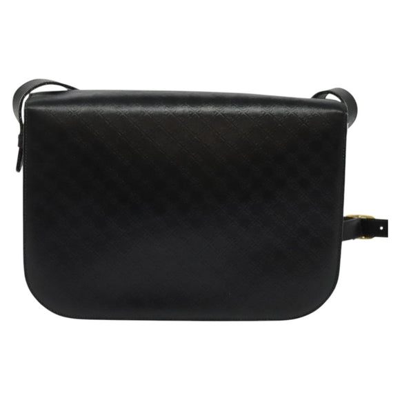 Salvatore Ferragamo Shoulder Bag Leather Black Gold Auth sw1109