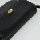 Salvatore Ferragamo Shoulder Bag Leather Black Gold Auth sw1109-6