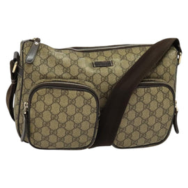 GUCCI GG Supreme Shoulder Bag PVC Beige Gold 246881 Auth sw1110