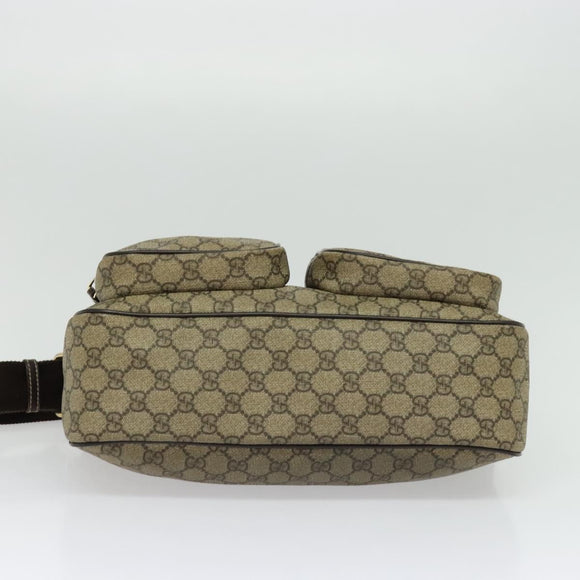 GUCCI GG Supreme Shoulder Bag PVC Beige Gold 246881 Auth sw1110