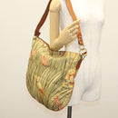 Salvatore Ferragamo Shoulder Bag Nylon Green Gold Auth sw1112-20