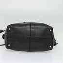 Salvatore Ferragamo Hand Bag Leather Black Silver Auth sw1115-5