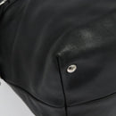 Salvatore Ferragamo Hand Bag Leather Black Silver Auth sw1115-9