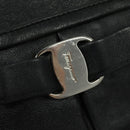 Salvatore Ferragamo Hand Bag Leather Black Silver Auth sw1115-10