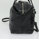 Salvatore Ferragamo Hand Bag Leather Black Silver Auth sw1115-3