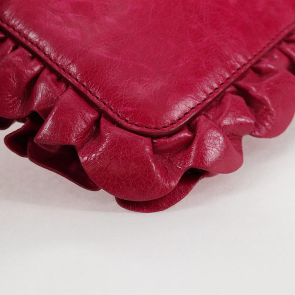 Miu Miu Shoulder Bag Leather Pink Gold Auth sw1117