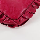 Miu Miu Shoulder Bag Leather Pink Gold Auth sw1117-16