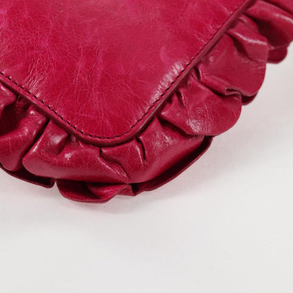 Miu Miu Shoulder Bag Leather Pink Gold Auth sw1117