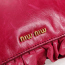 Miu Miu Shoulder Bag Leather Pink Gold Auth sw1117-17