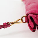 Miu Miu Shoulder Bag Leather Pink Gold Auth sw1117-18