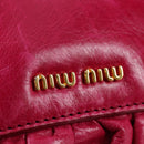 Miu Miu Shoulder Bag Leather Pink Gold Auth sw1117-19