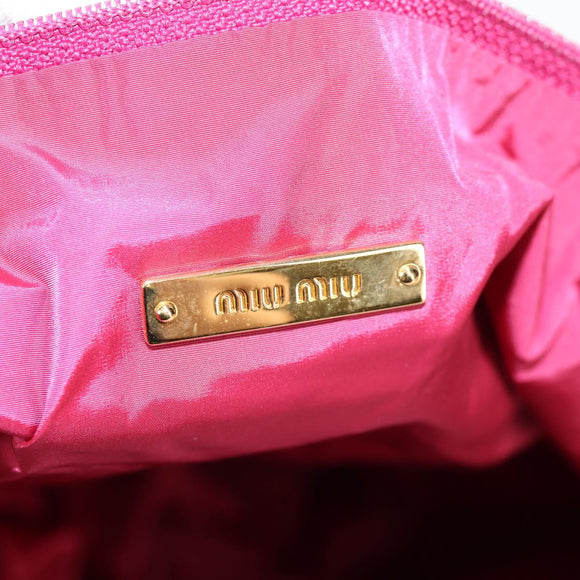 Miu Miu Shoulder Bag Leather Pink Gold Auth sw1117