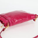 Miu Miu Shoulder Bag Leather Pink Gold Auth sw1117-6