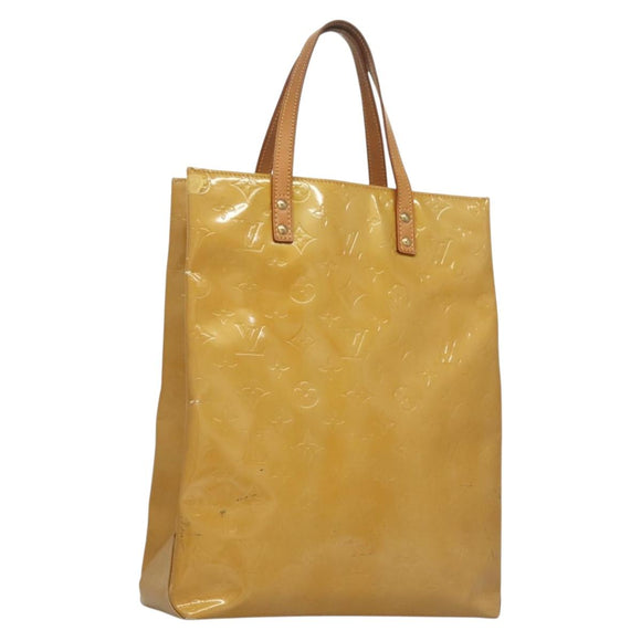 LOUIS VUITTON Monogram Vernis Reade MM Hand Bag Beige M91141 LV Auth sw1119