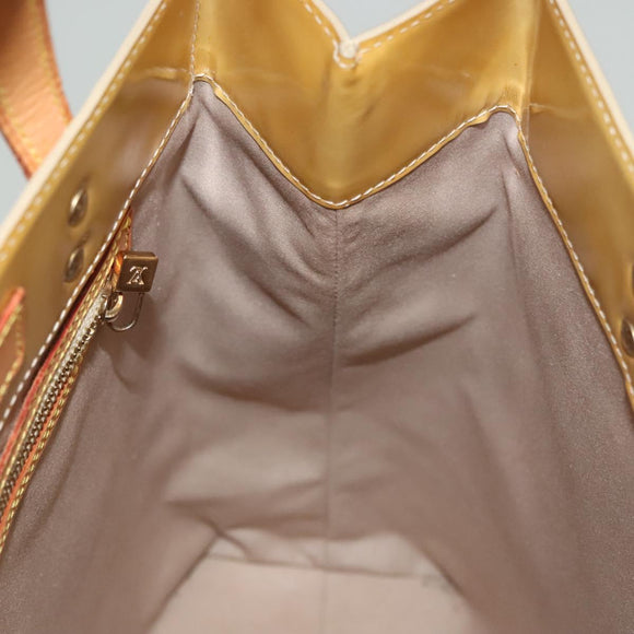 LOUIS VUITTON Monogram Vernis Reade MM Hand Bag Beige M91141 LV Auth sw1119
