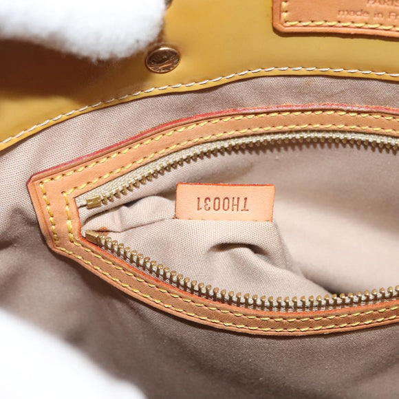 LOUIS VUITTON Monogram Vernis Reade MM Hand Bag Beige M91141 LV Auth sw1119