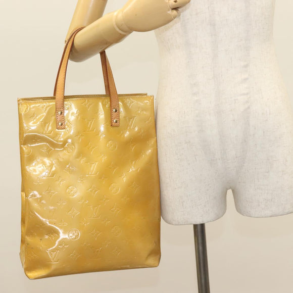 LOUIS VUITTON Monogram Vernis Reade MM Hand Bag Beige M91141 LV Auth sw1119