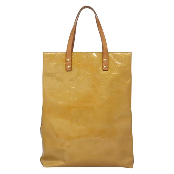LOUIS VUITTON Monogram Vernis Reade MM Hand Bag Beige M91141 LV Auth sw1119
