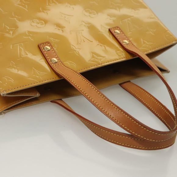 LOUIS VUITTON Monogram Vernis Reade MM Hand Bag Beige M91141 LV Auth sw1119
