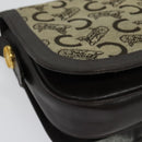 CELINE C Sulky Shoulder Bag Canvas Beige Gold Auth sw1120-12