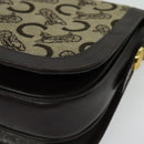 CELINE C Sulky Shoulder Bag Canvas Beige Gold Auth sw1120-13