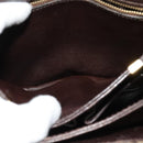 CELINE C Sulky Shoulder Bag Canvas Beige Gold Auth sw1120-20