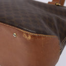 CELINE Macadam Canvas Hand Bag PVC Leather Brown Gold Auth sw1125-8