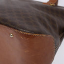 CELINE Macadam Canvas Hand Bag PVC Leather Brown Gold Auth sw1125-16
