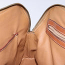 CELINE Macadam Canvas Hand Bag PVC Leather Brown Gold Auth sw1125-21