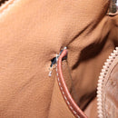 CELINE Macadam Canvas Hand Bag PVC Leather Brown Gold Auth sw1125-11