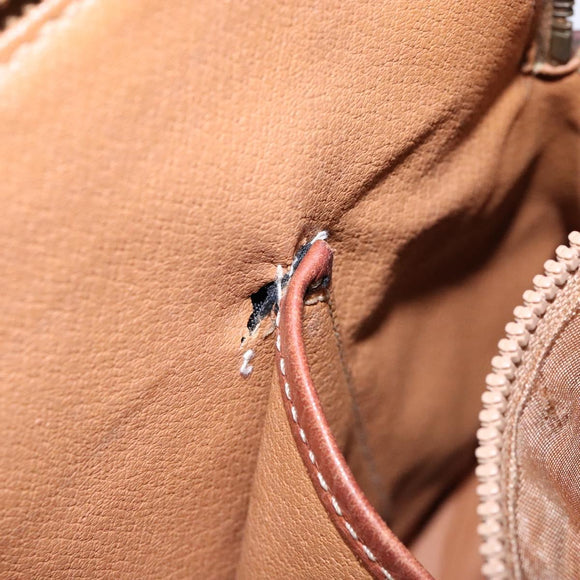 CELINE Macadam Canvas Hand Bag PVC Leather Brown Gold Auth sw1125