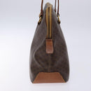 CELINE Macadam Canvas Hand Bag PVC Leather Brown Gold Auth sw1125-4