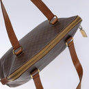 CELINE Macadam Canvas Hand Bag PVC Leather Brown Gold Auth sw1125-6
