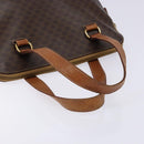 CELINE Macadam Canvas Hand Bag PVC Leather Brown Gold Auth sw1125-7