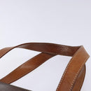 CELINE Macadam Canvas Hand Bag PVC Leather Brown Gold Auth sw1125-14