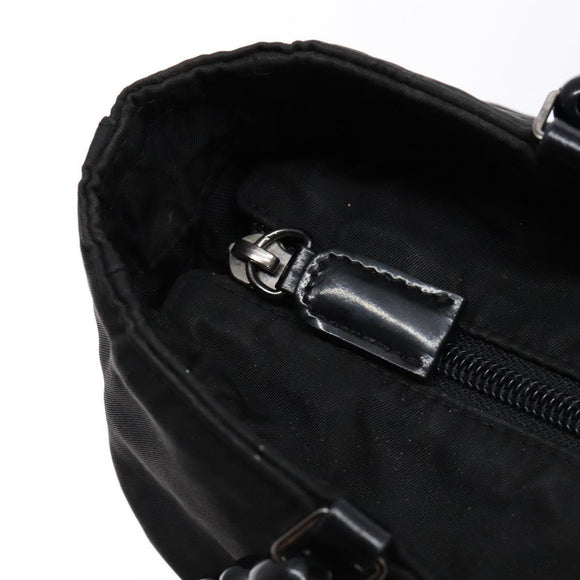 Christian Dior Maris Pearl Tote Bag Nylon Black Auth sw1127