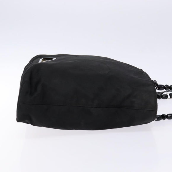 Christian Dior Maris Pearl Tote Bag Nylon Black Auth sw1127