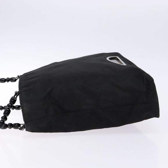 Christian Dior Maris Pearl Tote Bag Nylon Black Auth sw1127